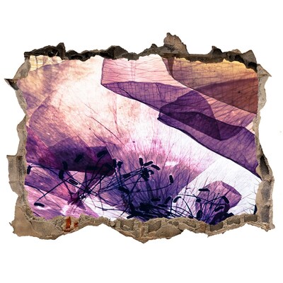 Adesivo buco nel muro Il mondo floreale dietro le mura