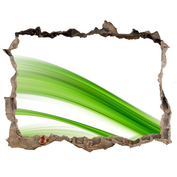 Sticker buco nel muro Un prato verde visibile attraverso un buco nel muro