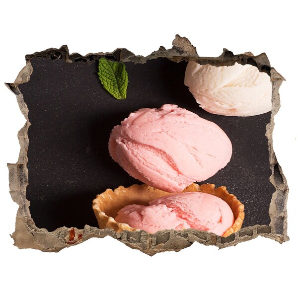 Sticker buco nel muro Festa del gelato nel buco nel muro