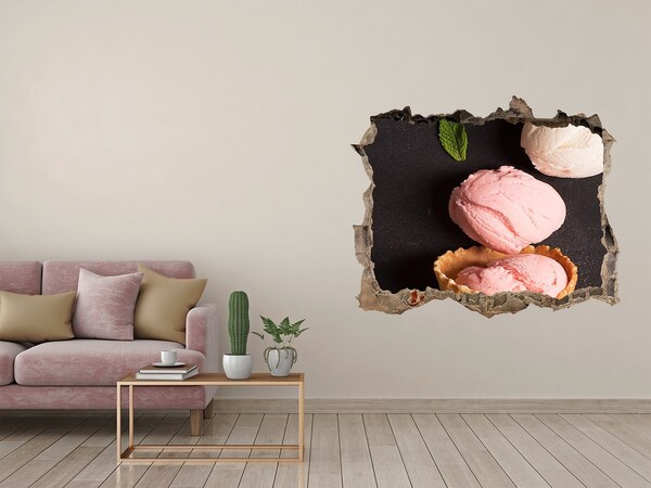 Sticker buco nel muro Festa del gelato nel buco nel muro