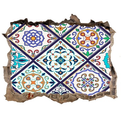 Adesivo buco nel muro Motivo colorato sulle piastrelle