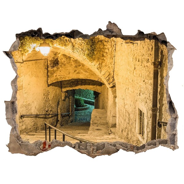 Finto buco nel muro 3D Una strada storica nel centro storico