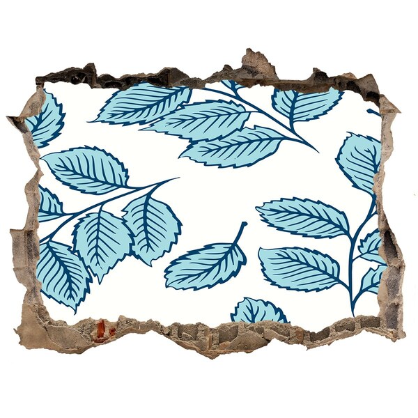 Adesivo buco nel muro Foglie verdi sullo sfondo del muro