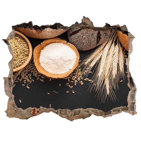 Finto buco nel muro 3D Una cucina piena di ingredienti