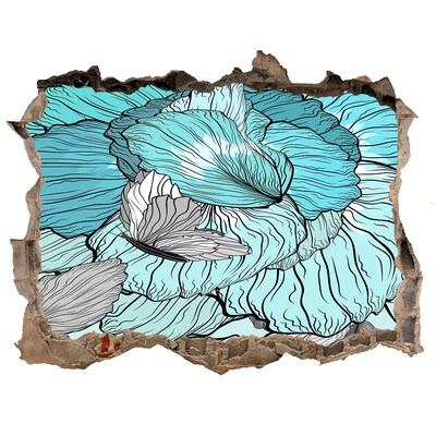 Sticker buco nel muro Un'oasi floreale in cemento