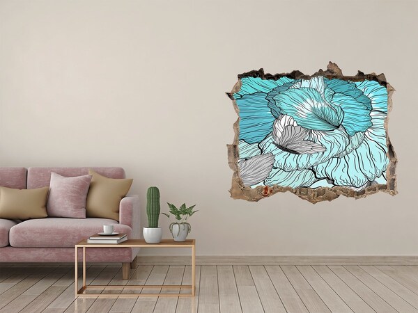 Sticker buco nel muro Un'oasi floreale in cemento