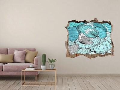 Sticker buco nel muro Un'oasi floreale in cemento