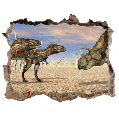 Sticker buco nel muro I dinosauri nel mondo preistorico
