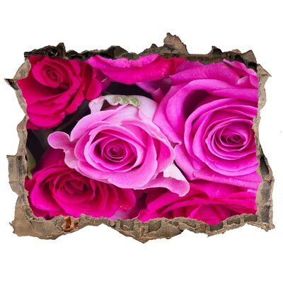 Finto buco nel muro 3D Rose in un buco nel muro