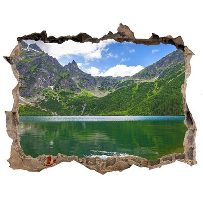 Finto buco nel muro 3D Paesaggio montano in riva al lago