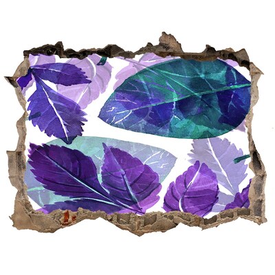 Adesivo buco nel muro Foglie verdi in un buco nel muro