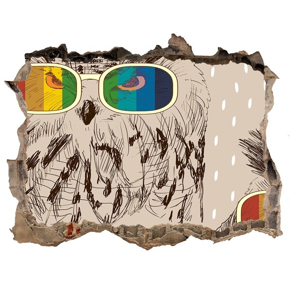 Finto buco nel muro 3D Occhio di gufo in un buco nel muro