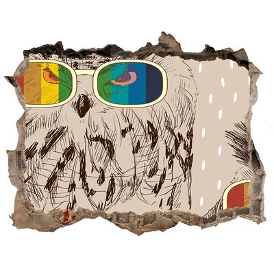 Finto buco nel muro 3D Occhio di gufo in un buco nel muro