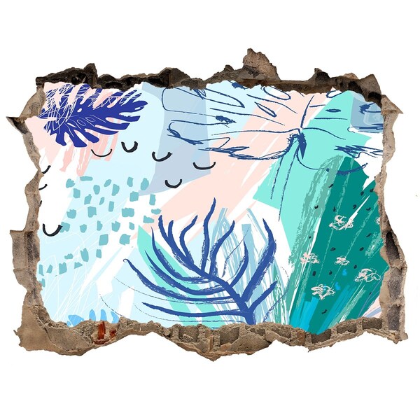 Adesivo buco nel muro Paradiso tropicale dietro le mura