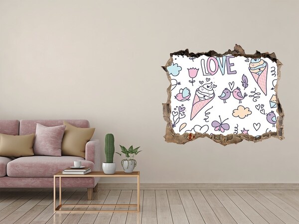 Sticker buco nel muro Dolci sogni dai colori pastello