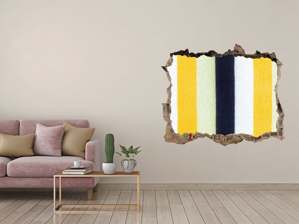 Sticker buco nel muro Strisce colorate nel cemento