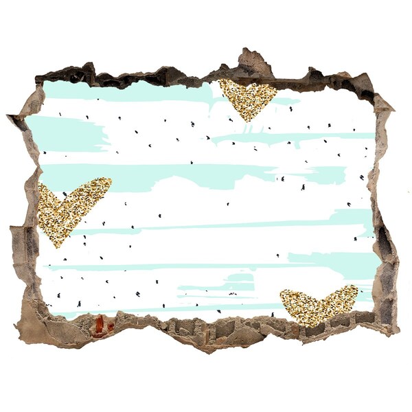 Sticker buco nel muro Buco nel muro con cuori