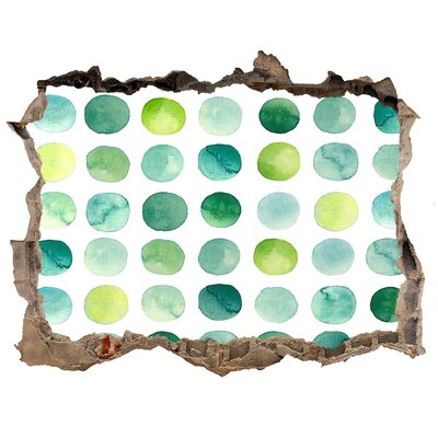 Adesivo buco nel muro Puntini verdi sullo sfondo del muro