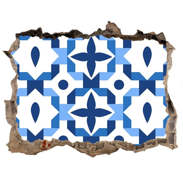 Finto buco nel muro 3D Motivi blu sulla parete