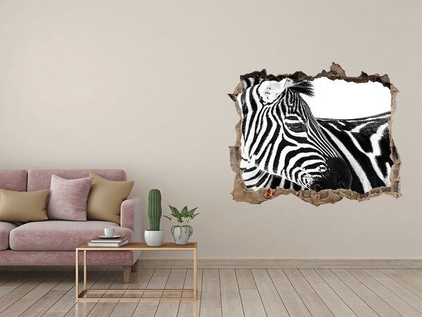 Finto buco nel muro 3D Zebra in un buco nel muro