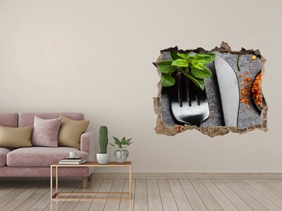 Adesivo buco nel muro Il mondo culinario dietro le mura