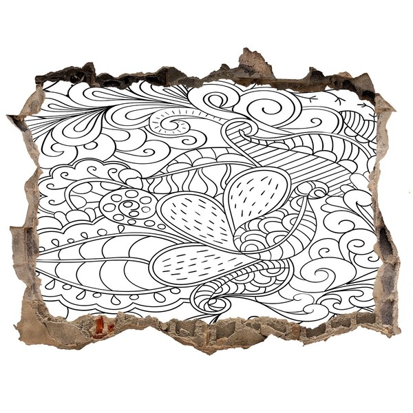 Sticker buco nel muro Un mondo colorato in un buco