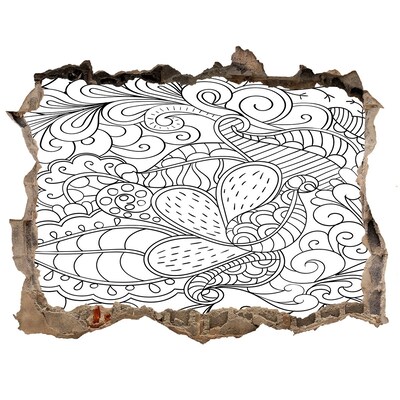 Sticker buco nel muro Un mondo colorato in un buco