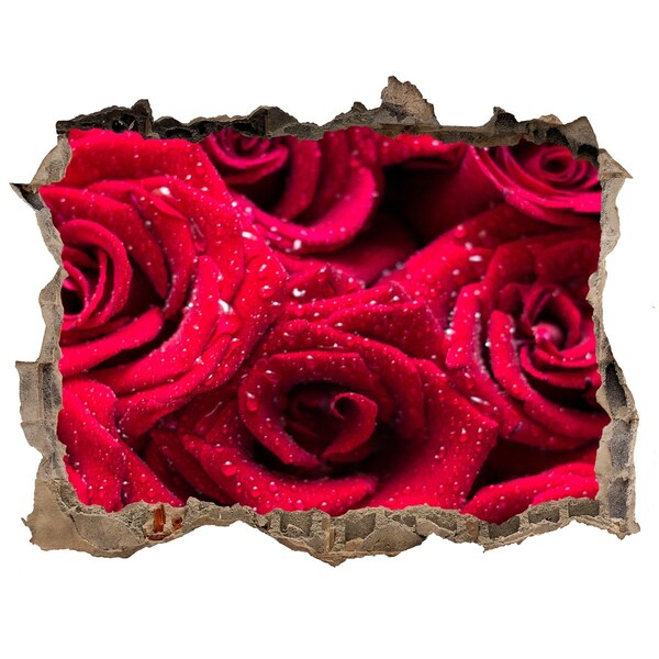 Finto buco nel muro 3D Un paradiso floreale con le rose