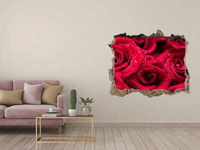 Finto buco nel muro 3D Un paradiso floreale con le rose