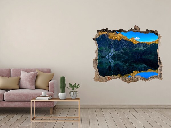 Finto buco nel muro 3D Paesaggio montano con lago