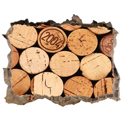 Sticker buco nel muro Tappi di sughero dietro il muro