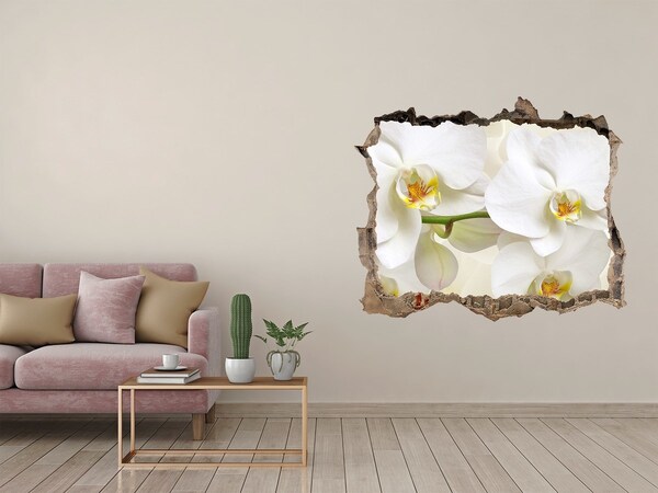 Sticker buco nel muro Orchidee nel cemento