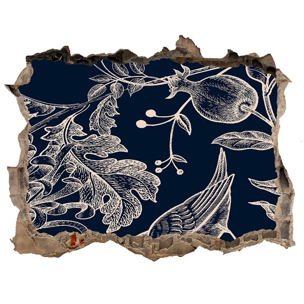 Sticker buco nel muro Un uccello sullo sfondo della vegetazione