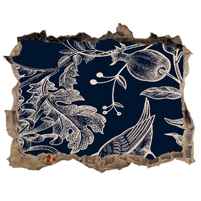 Sticker buco nel muro Un uccello sullo sfondo della vegetazione