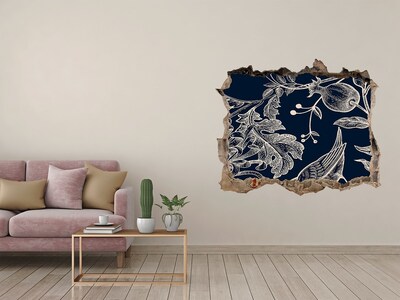 Sticker buco nel muro Un uccello sullo sfondo della vegetazione