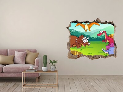 Sticker buco nel muro Dinosauri in un paesaggio preistorico