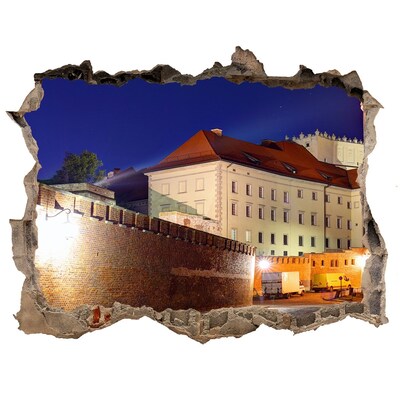 Sticker buco nel muro Il castello nello scenario notturno