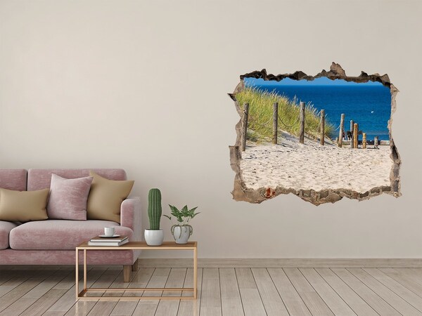 Sticker buco nel muro Spiaggia tropicale con vista mare