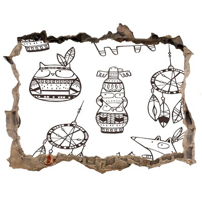 Finto buco nel muro 3D Motivi etnici sullo sfondo della parete