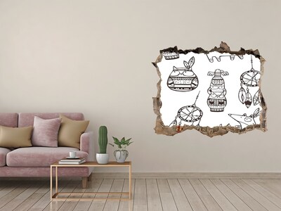 Finto buco nel muro 3D Motivi etnici sullo sfondo della parete