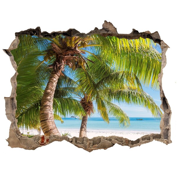 Sticker buco nel muro Spiaggia tropicale con palme