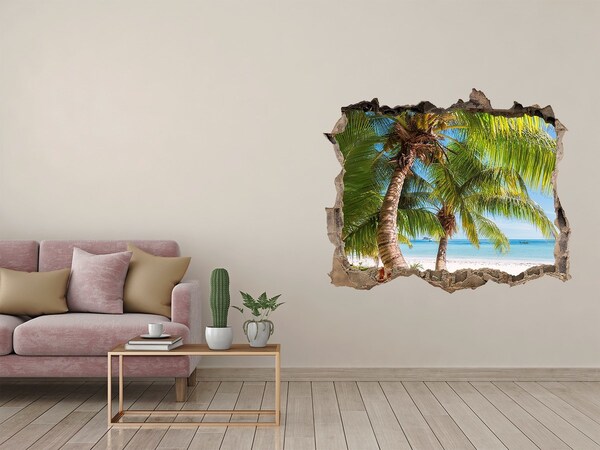 Sticker buco nel muro Spiaggia tropicale con palme
