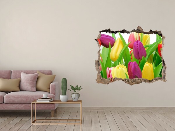 Sticker buco nel muro Un paradiso di fiori con tulipani