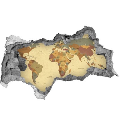 Adesivo buco nel muro Mappa dell'Africa in stile retrò