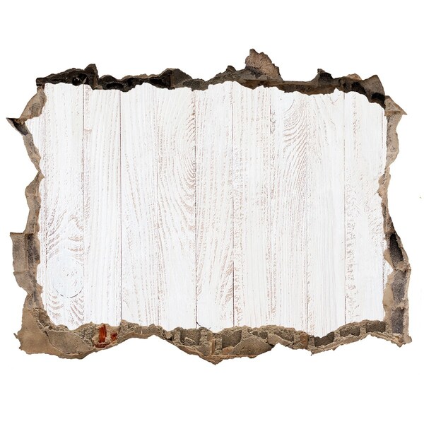 Finto buco nel muro 3D Un muro danneggiato con finitura in legno