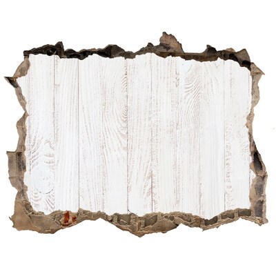 Finto buco nel muro 3D Un muro danneggiato con finitura in legno