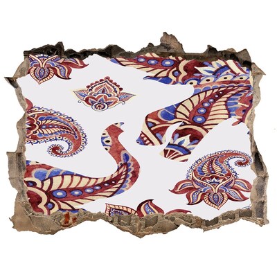 Adesivo buco nel muro Motivi colorati in un buco nel muro