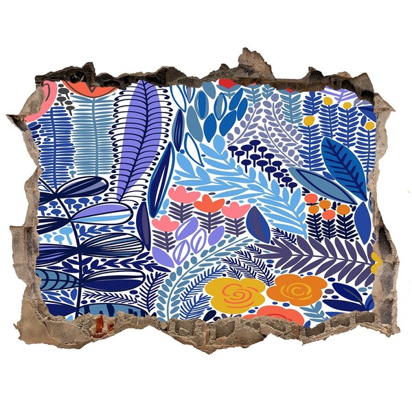 Adesivo buco nel muro Giardino tropicale nascosto nel muro