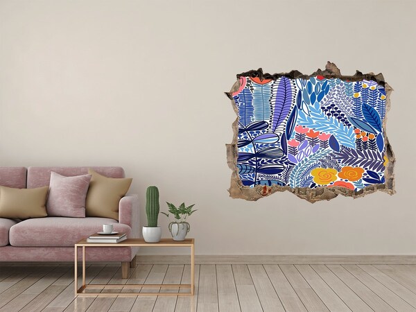 Adesivo buco nel muro Giardino tropicale nascosto nel muro