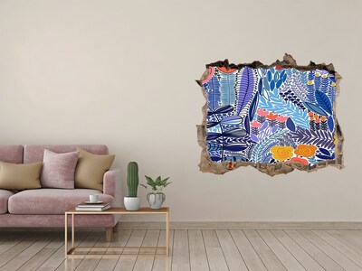 Adesivo buco nel muro Giardino tropicale nascosto nel muro